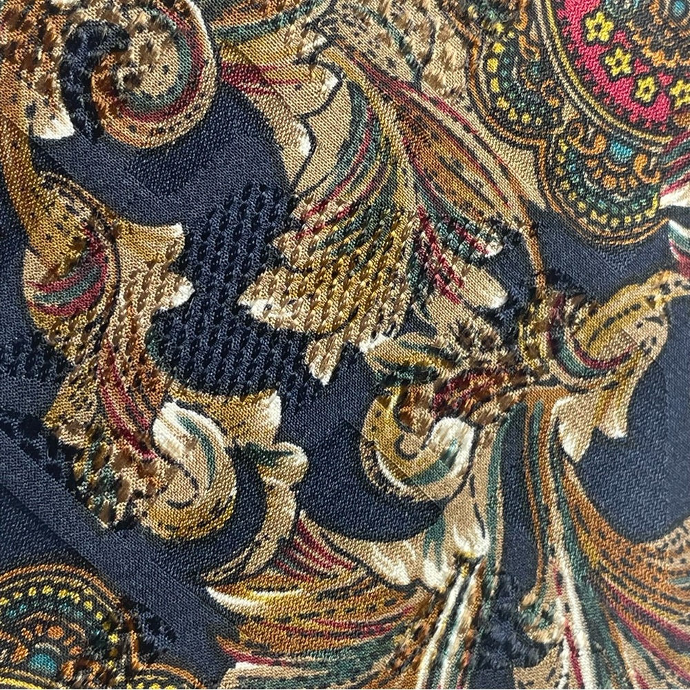 VTG Givenchy Monsieur Silk Tie Lot Navy Gold Paisley Red White Blue USA Neckties - Picture 14 of 16